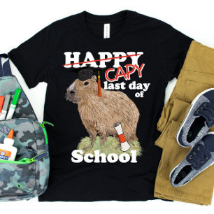 Happy Last Day of School Capybara Graduation T-Shirt