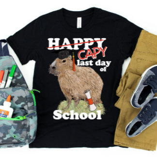Happy Last Day of School Capybara Graduation T-Shirt