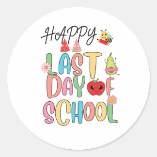 Happy Last Day of School Classic Round Sticker