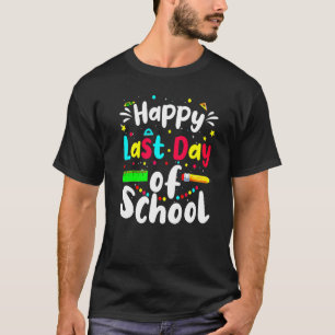Happy Last Day Of School Cute Rainbow Teacher Stud T-Shirt