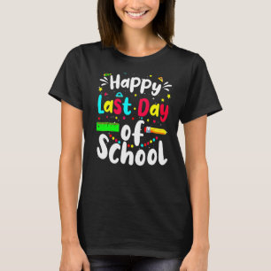 Happy Last Day Of School Cute Rainbow Teacher Stud T-Shirt