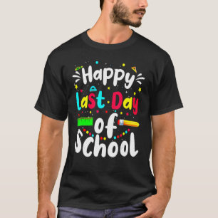 Happy Last Day Of School Cute Rainbow Teacher Stud T-Shirt