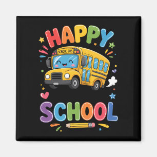 Happy Last Day Of School Cute School Bus Summer Magnet
