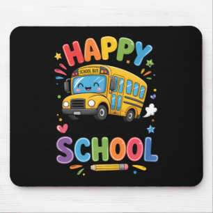 Happy Last Day Of School Cute School Bus Summer Mouse Mat