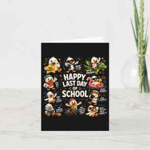 Happy Last Day Of School Cute Silly Goose Teacher Card