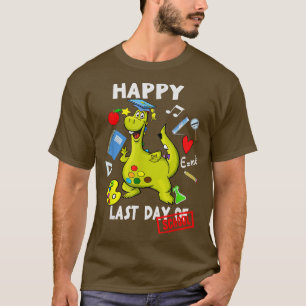 Happy Last Day Of School Dinosaur T Re Funny Boys T-Shirt