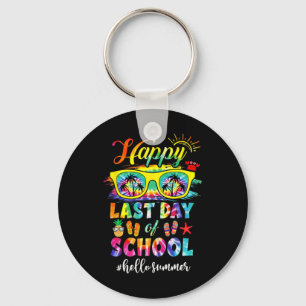 Happy Last Day Of School Hello Summer Teacher Stud Key Ring
