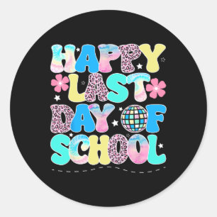 Happy Last Day Of School Kids Teacher Student Grad Classic Round Sticker