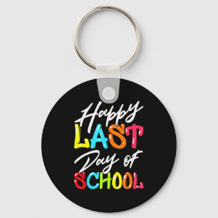 Happy last day of school kids teacher student key ring