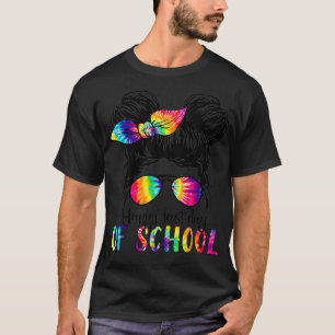 Happy Last Day Of School Messy Hair Bun Girl Glass T-Shirt