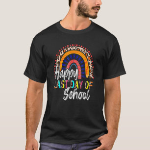 Happy Last Day Of School Rainbow Leopard Teacher K T-Shirt