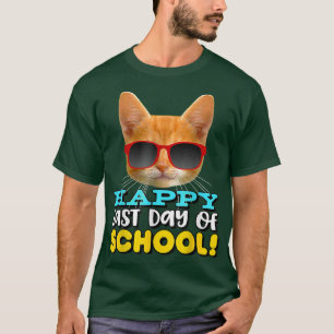 Happy Last Day of School Smiling Orange Cat T-Shirt