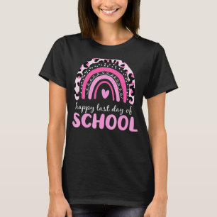 Happy Last Day Of School Student Graduation Pink L T-Shirt