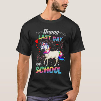 Happy Last Day Of School Students Kids Girls Grads T-Shirt