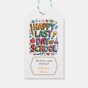 Happy last day of school summer gift tags