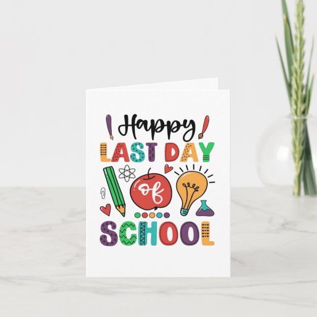 Happy Last Day Of School Summer Student Card (Front)