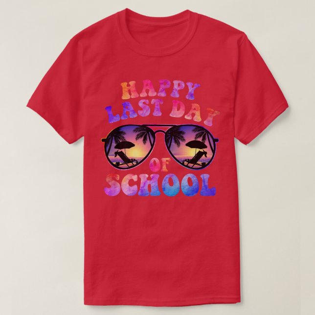 Happy Last Day Of School Summer Vacation Funny Tea T-Shirt (Design Front)