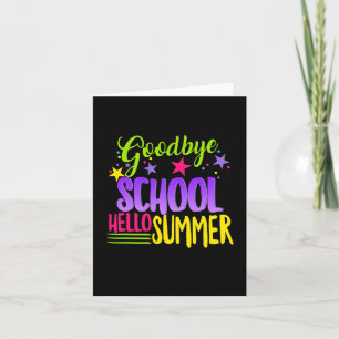 Happy Last Day Of School Teacher Hello Summer Stud Card