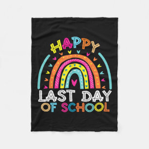 Happy Last Day Of School Teacher Kids Graduation R Fleece Blanket