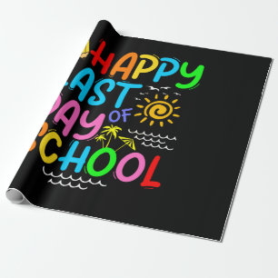 Happy Last Day Of School Teacher Summer Sunglasses Wrapping Paper