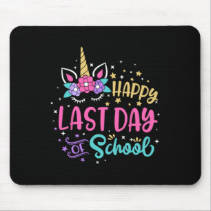 Happy Last Day Of School Unicorn Face Hello Summer Mouse Mat