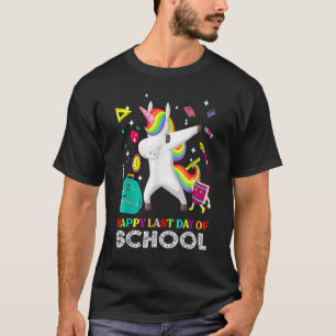 Happy Last Day Of School Unicorn Graduation Rainbo T-Shirt