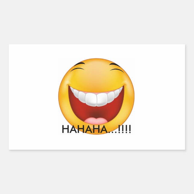 Happy laugh rectangular sticker (Front)