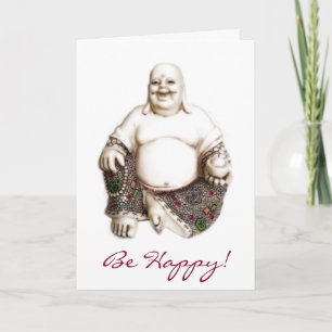 Happy Laughing Joyful Good Luck Fortune Buddha Card