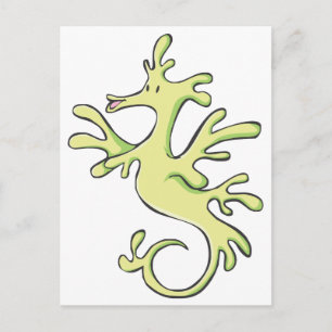 Happy Leafy and Weedy Sea Dragon Cartoon Postcard