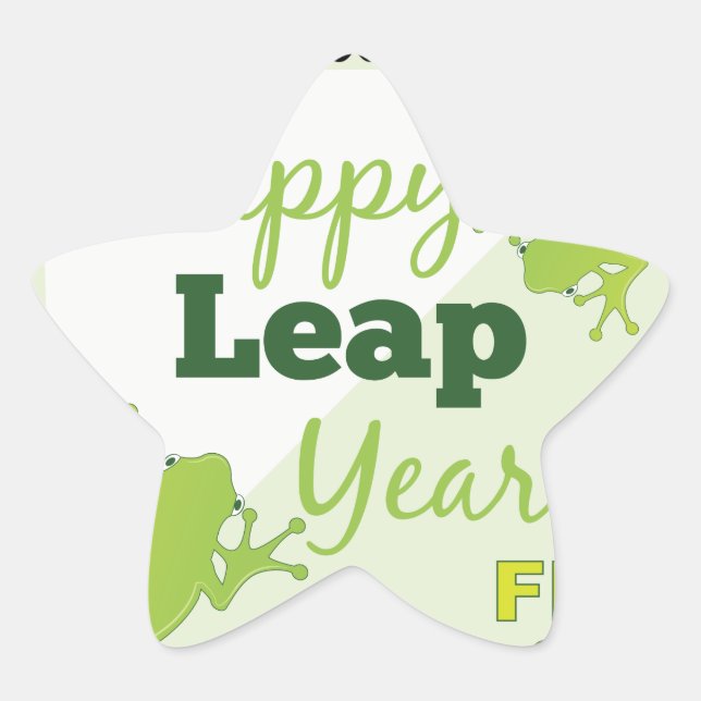 Happy Leap Year Feb 29 Star Sticker (Front)