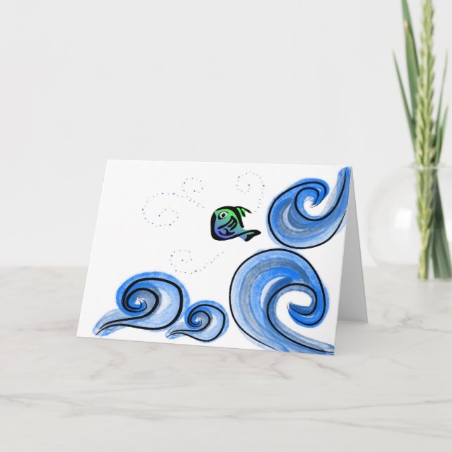 Happy Leaping Fish Card (Front)