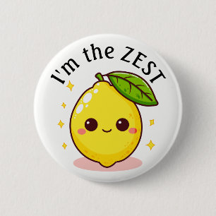 Happy Lemon I'm The Zest Personalised 6 Cm Round Badge