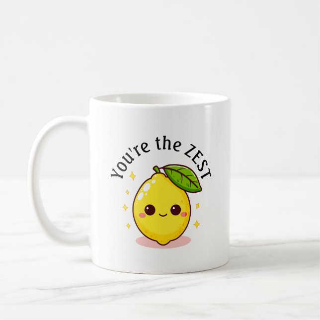 Happy Lemon You're The Zest Personalised Coffee Mug (Left)