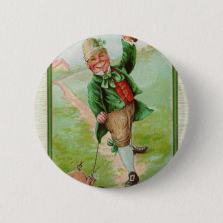 Happy Leprechaun 6 Cm Round Badge