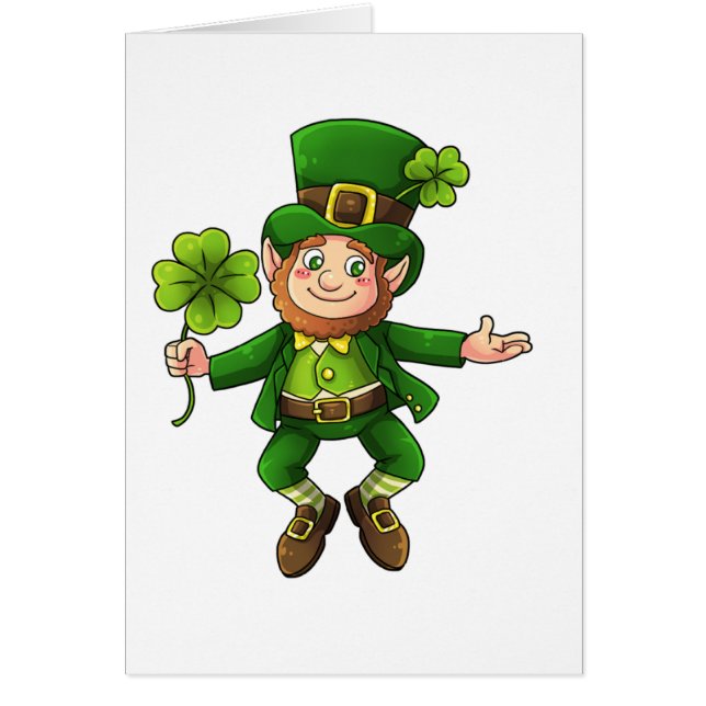Happy Leprechaun and Shamrock (Front)