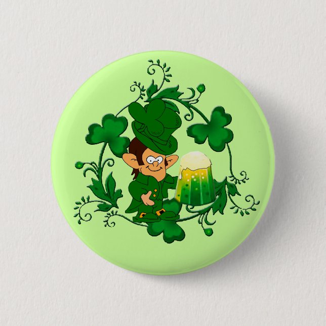 Happy Leprechaun Button (Front)