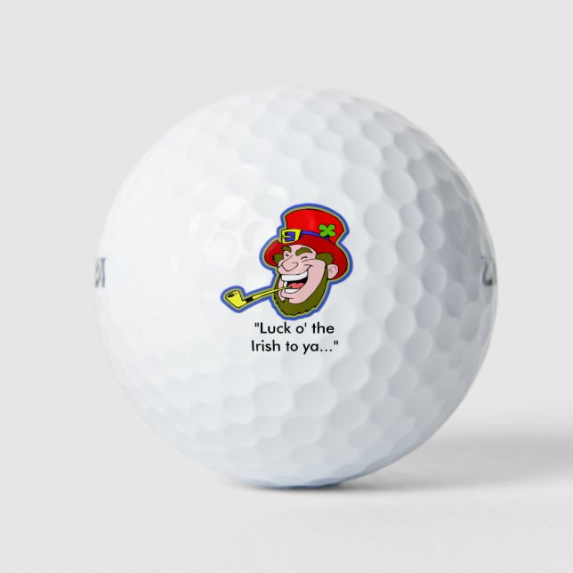 Happy Leprechaun "Luck o' the Irish to ya! Golf Balls (Front)