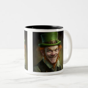 Happy Leprechaun Two-Tone Mug, 11 oz Coffee Mug