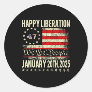 Happy Liberation Day Tee President Trump Declares Classic Round Sticker