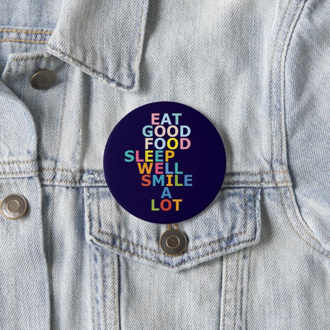 Happy life 7.5 cm round badge (In Situ)