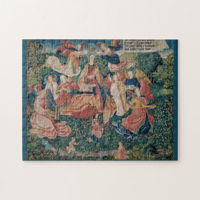 Happy Life in Paradise Garden Mediaeval Tapestry Jigsaw Puzzle (Horizontal)