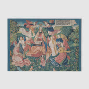 Happy Life in Paradise Garden Mediaeval Tapestry Tissue Paper