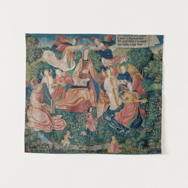 Happy Life in Paradise Garden Medieval Tapestry (Front (Horizontal))