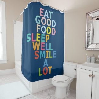 Happy life shower curtain