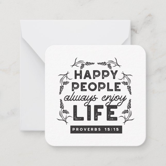 Happy Life with Faith – Proverbs 15:15 Art Card (Front)