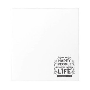 Happy Life with Faith – Proverbs 15:15 Art Notepad