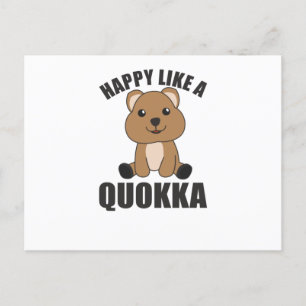 Happy Like A Quokka - Sweet Quokka Sweet Animals Postcard