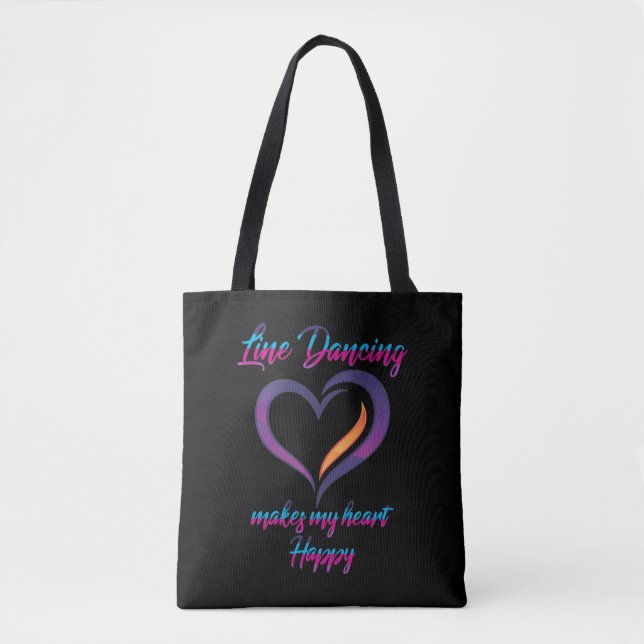 Happy Line Dancing Love Country Line Dancer Tote Bag (Front)