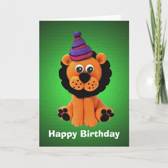 Happy Lion Birthday Card (Front)