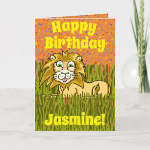 Happy Lion Birthday Card